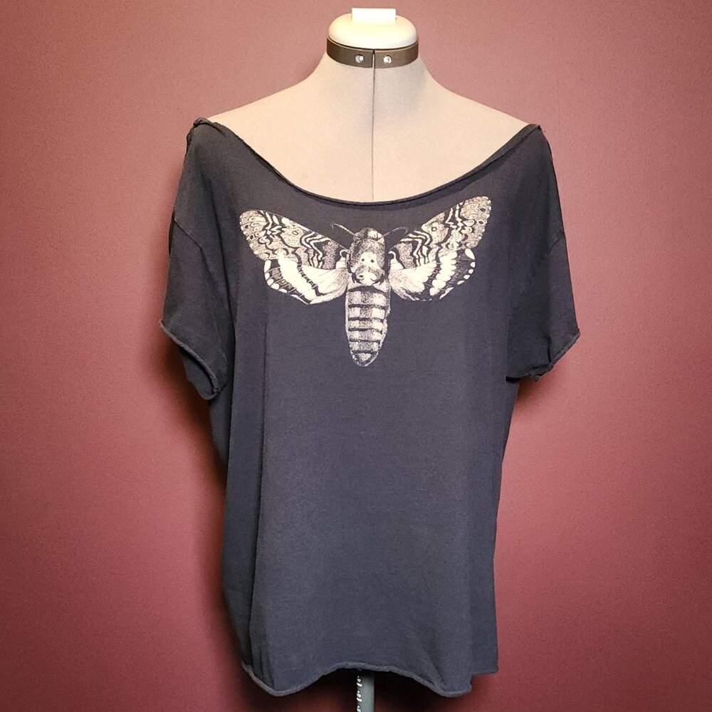 Death Moth - Distressed Vintage Shirt - Oversized Necromance Shirt